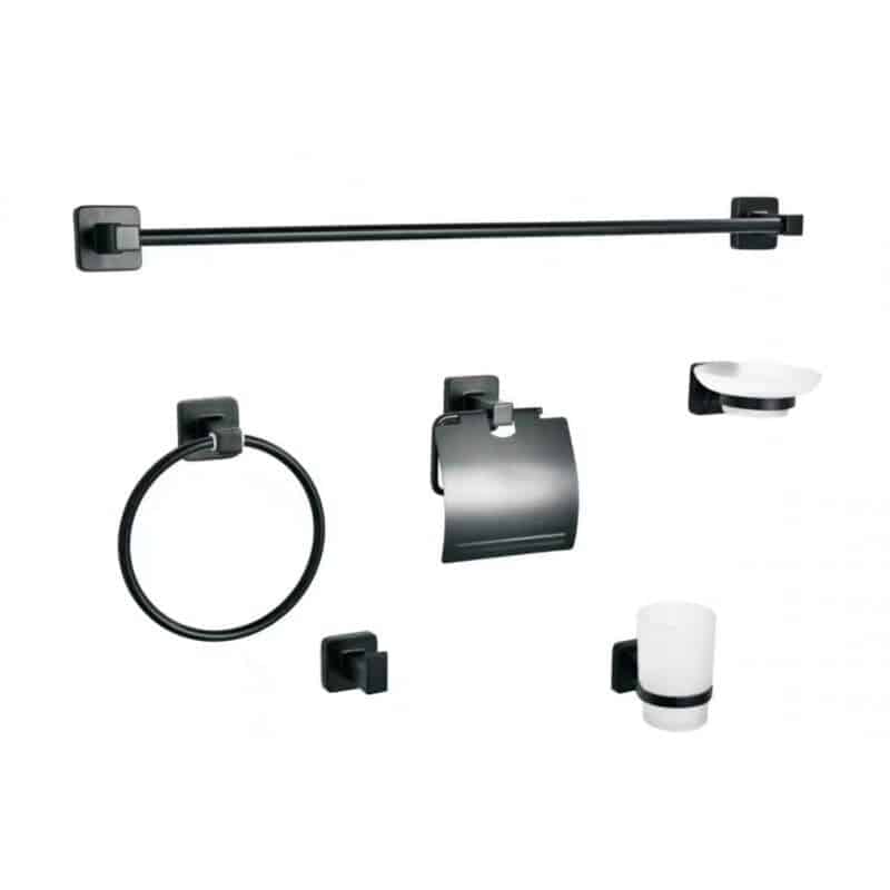 Aξεσουάρ Μπάνιου Σετ 6 Tεμαχίων Μαύρο