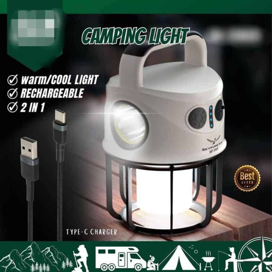 Alternative view of Επαναφορτιζόμενος Φακός με Φανάρι LED και Power Bank Τριπλής Λειτουργίας