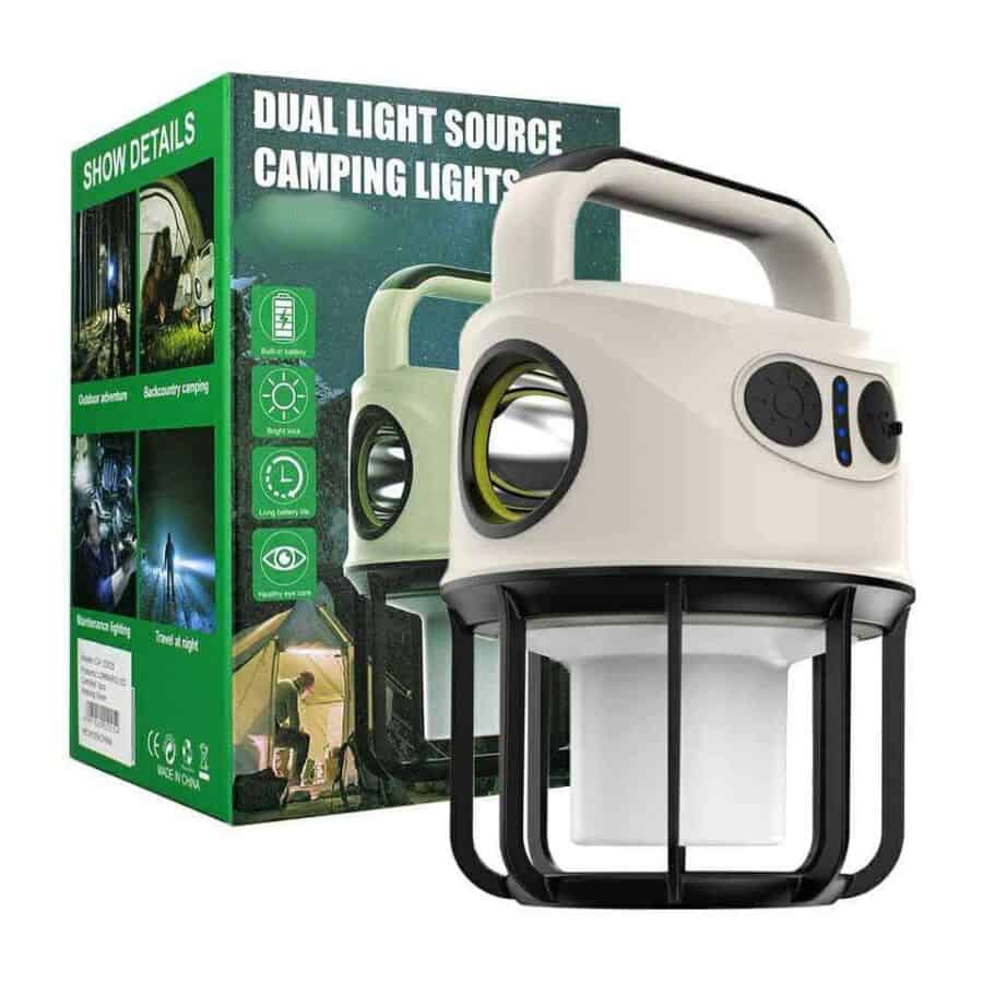 Επαναφορτιζόμενος Φακός με Φανάρι LED και Power Bank Τριπλής Λειτουργίας