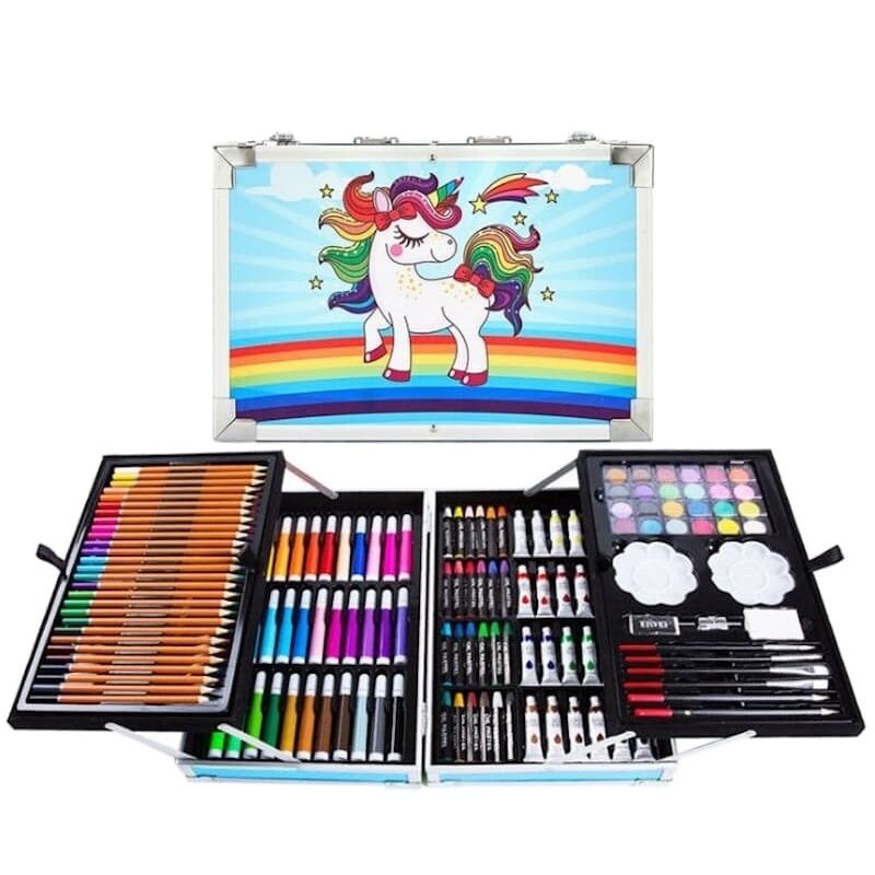 Σετ Βαλιτσάκι Ζωγραφικής 145 Τεμάχια Unicorn Art Painting Set